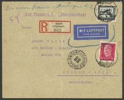 GERMANY: 7/FE/1934 Adorf - Argentina, Registered Airmail Cover With 2.15Mk. Postage, Sent By AIR FRANCE (Paris Transit M - Covers & Documents