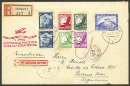 GERMANY: 2/FE/1935 Stuttgart - Argentina, Cover Sent On Special Flight By Zeppelin, With Arrival Backstamp Of B.Aires 8/ - Covers & Documents