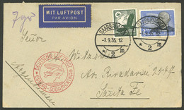 GERMANY: 3/SE/1935 SaarbrUcken - Argentina, Airmail Cover Franked With 3.50Mk., Arrival Backstamp Of Santa Fe 8/SE, Exce - Covers & Documents