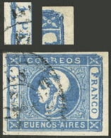 ARGENTINA: GJ.17, Nice Stamp With 2 Varieties: Top Right Corner Broken" And "frame With Dent At Left Of PE Of PESOS", Ve - Buenos Aires (1858-1864)
