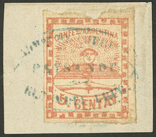 ARGENTINA: GJ.1, On Fragment With Receiving Cancel Of  PAYSANDÚ (Uruguay), Excellent And Extremely Rare, With Del Mazo C - Other & Unclassified