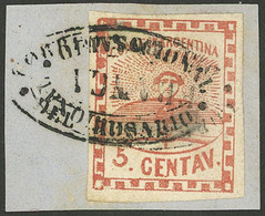 ARGENTINA: GJ.1, On Fragment With DOUBLE CANCELLATION: Rosario With FRANCA And Another One Without FRANCA, Superb, Very  - Other & Unclassified