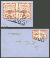 ARGENTINA: GJ.1, Pair On Folded Cover With Semi-circle CORDOBA-FRANCA Cancel, Very Fresh Piece Of Great Quality, Signed  - Other & Unclassified