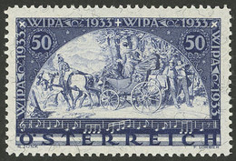 AUSTRIA: Yvert 430a, 1933 WIPA Exposition Printed On Paper With Silk Threads, MNH, Excellent Quality, Catalog Value Euro - Other & Unclassified