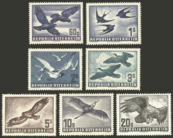 AUSTRIA: Yvert 54/60, 1950/3 Birds, Complete Set Of 7 Values, MNH, Very Fine Quality, Catalog Value Euros 500 - Other & Unclassified