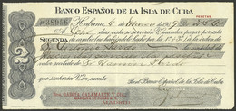 CUBA: Bill Of Exchange Of Banco Español De La Isla De Cuba, Year 1909, VF Quality! - Unclassified