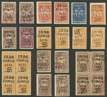 ECUADOR: Yvert 61A + Other Values, Lot Of Revenue Stamps Overprinted For Postage Use, Including A Couple Of Blocks Of 4  - Ecuador