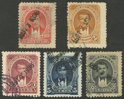 ECUADOR: Sc.109/112, 1897 The Set Of 4 Provisional Values With "1897 Y 1898" Overprint, Also A 20c. Example With The Sam - Ecuador