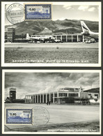 ECUADOR: Stamp Of 1S. With View Of The AIRPORT Of Quito, On 2 Different Maximum Cards, VF Quality! - Ecuador