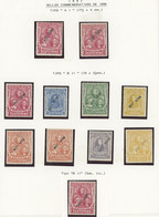 ECUADOR: Sc.115 + Other Values, Overprinted Commemorative Stamps Of 1896, Album Page With Different Types Of Overprints, - Ecuador