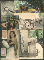 FRENCH MOROCCO: 9 Postcards With Ethnic Views (women And Men In Traditional Costumes) Sent To ARGENTINA Between 1917 And - Other & Unclassified