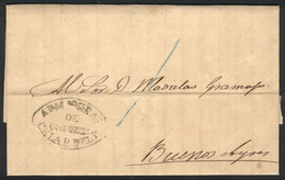 PARAGUAY: Entire Letter Dated Asunción 20/SE/1864, Sent To Buenos Aires Per Steamer "Yagurey", With The Oval Gray Mark " - Paraguay