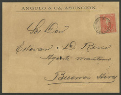 PARAGUAY: Front Of Cover Sent From Asunción To Argentina In OCT/1896 Franked With 20c. (Sc.40), Very Nice! - Paraguay