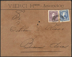 PARAGUAY: Front Of Cover Franked With 15c., Sent From Asunción To Buenos Aires On 3/MAY/1897, Very Nice! - Paraguay