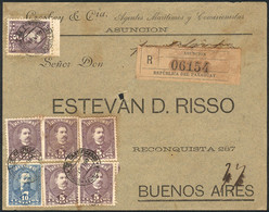 PARAGUAY: Front Of A Registered Cover Franked With 40c., Sent From Asunción To Buenos Aires On 21/SE/1897, Very Nice! - Paraguay