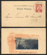 PARAGUAY: Lettercard Illustrated On Back: Procession Of The Virgin", Used In Asunción On 1/JA/1901, Excellent Quality. U - Paraguay