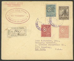 PARAGUAY: 12/JUN/1930 Asunción  - New York, PANAGRA First Flight, Registered Cover With Nice Postage And Arrival Backsta - Paraguay