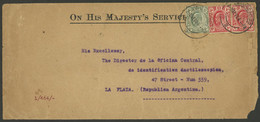 SOUTH AFRICA - TRANSVAAL: Cover Sent To Argentina On 2/MAY/1910 Franked With 2½p., Unusual Destination, Interesting! - Transvaal (1870-1909)