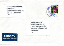 58831 - Bund - 2021 - 110c Blumen EF A LpBf .LENGENFELD -> Japan - Lettres & Documents