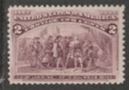 US  1893   Sc#231  2c Columbian  MH  2016 Scott Value $14 - Unused Stamps