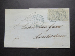 AD NDP 30.5.1870 Michel Nr.17 (2) MeF Waagerechtes Paar Stempel K2 Schwelm Auslandsbrief Nach Amsterdam - Lettres & Documents