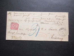 AD NDP 3.7.1870 Michel Nr.4 EF Stempel K2 Itzehoe Nach Rendsburg Weitere Stempel Auslagen Und Ra1 Brunn ?! - Cartas & Documentos