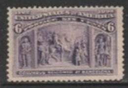US  1893   Sc#235  6c Columbian  MH  2016 Scott Value $55 - Unused Stamps