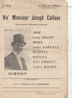 (VON) VIV' Monsieur Joseph CAILLAUX , DIERDY , Paroles Et Musique F CHAUFFARD - Partitions Musicales Anciennes