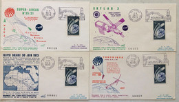 140 FRANCE 4 ENVELLOPES PREMIER JOUR ANNEE 1973 THEME ESPACE KOUROU - 1970-1979