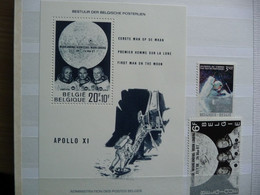 (KL) BELGË  Maanlanding Moon Space Mondlandung Apollo 11 BLOC EN SET MNH - Ongebruikt
