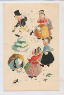 KINDER - Schneeballschlacht, Kinder In Trachten, Österreichische Zensur, 1950, God Jul - Dessins D'enfants