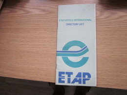 Etap Hotels International Directory 1977 ETAP - Tourism Brochures
