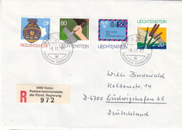 Liechtenstein - Lettre Recom De 1983 - Oblit Vaduz - Montgolfières - Aide Humanitaire - Communication - - Brieven En Documenten