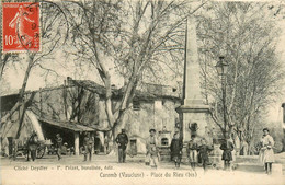 Caromb * La Place De Rieu * Attelage * Villageois - Andere & Zonder Classificatie