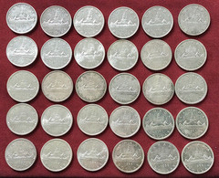 Canada - N.30 SILVER Coins Arg.800/1000 Elizabeth II - R. Canoa- Peso Totale Gr.699,6. - Canada
