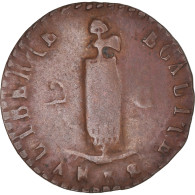 Monnaie, Haïti, 2 Centimes, 1844, Backward 4, TB, Cuivre, KM:A22 - Haití