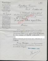 MARINE MINISTÈRE DE LA GUERRE PARIS 1915 LE Lt COLONEL À Mr J BOURGERY NOGENT LE ROTROU DESTRUCTION DES SOUS MARINS : - 1914-18