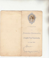 Menu  A L'occasion Première Communion D' Angèle Van Nieuwkerke 1909 - Menükarten