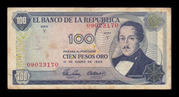 Colombia 100 Pesos Oro 1968 Pick 410a BC- G - Colombia