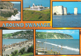 SCENES FROM AROUND SWANAGE, DORSET, ENGLAND. UNUSED POSTCARD Kg6 - Swanage