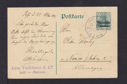 1912 - 5 Pf. Ganzsache (P15) Ab SAFFI Nach Nossen - Oficina: Marruecos