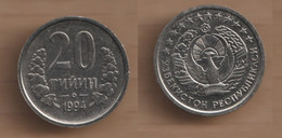 UZBEKISTAN 20 Tiyin 1994 Nickel Clad Steel • 4 G • ⌀ 22 Mm KM# - Uzbekistan