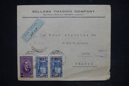 GRAND LIBAN - Enveloppe Commerciale De Beyrouth Pour Paris En 1938 Par Avion, Affranchissement Varié - L 122018 - Covers & Documents