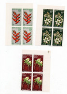 !!! THEME FLEURS, COMORES, PA N°26/28 EN BLOCS DE 4 NON DENTELES NEUFS ** - Comores (1975-...)