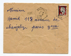 !!! ALGERIE, MARIANNE DE DECARIS  SURCHARGEE EA SUR LETTRE, CACHET DE BARBACHA - RARE - Algeria (1962-...)