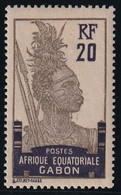 Gabon N°55b - Variété Gris-olive Et Violet - Neuf * Avec Charnière - TB - Ungebraucht