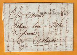 An 3 - 5e J Compl - 1795 - Marque Postale 10 CARCASSONNE Sur LAC De 2 Pages Vers TOULOUSE - Convention Nationale - 1701-1800: Precursori XVIII