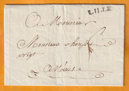1777 - Marque Postale LILLE - 23 X 4 Mm -  Sur Lettre Avec Correspondance  De 2 Pages Vers AMIENS - Règne De Louis XVI - 1701-1800: Precursori XVIII