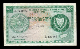 Chipre Cyprus 500 Mils 1971 Pick 42a BC+ F+ - Cyprus