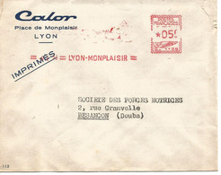 France Enveloppe EMA Lyon Mon Plaisir CALOR (recto Verso) - EMA (Empreintes Machines à Affranchir)